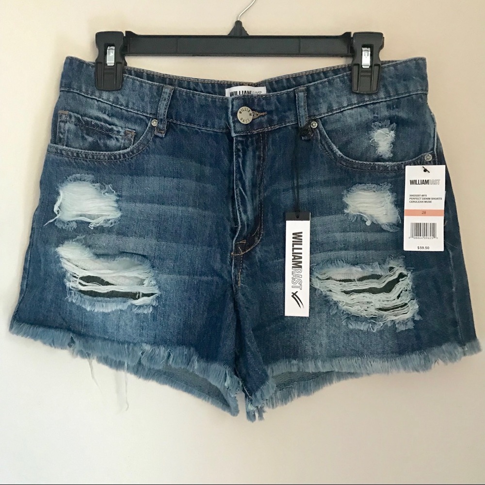NEW William Rast Distressed Jean Shorts